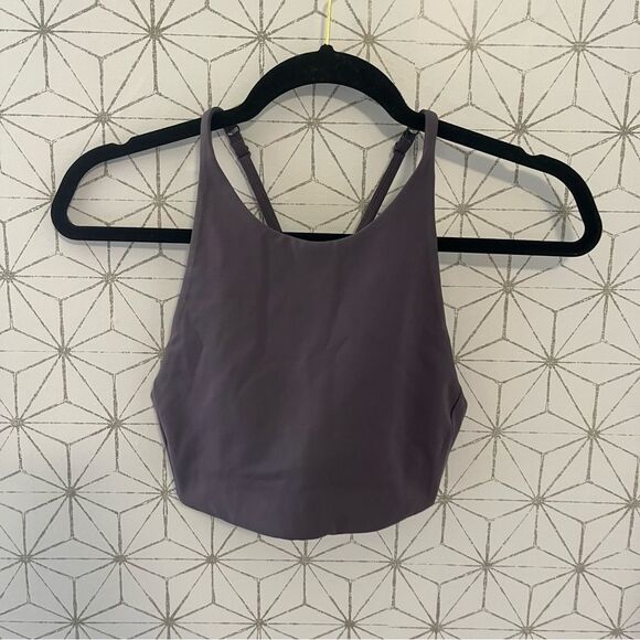 Girlfriend Collective Dusty Purple High Neck Bra - Picture 1 of 5